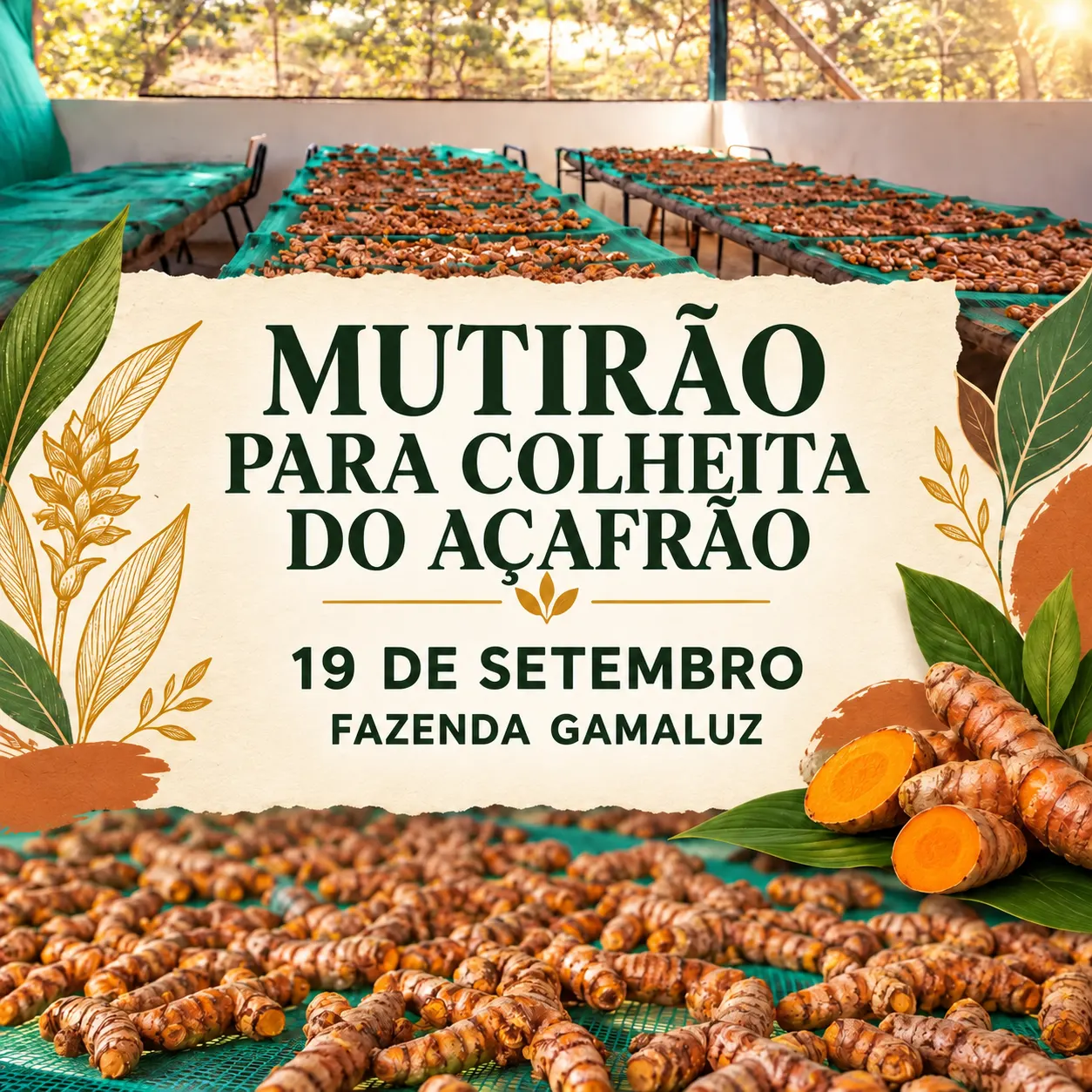 Mutirão para colheita do Açafrão